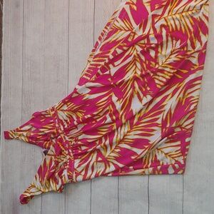 COVINGTON TROPICAL LEAF MIDI DRESS